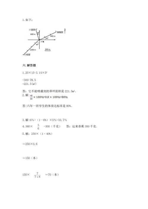 小学六年级上册数学期末考试卷含答案【考试直接用】.docx