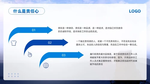 蓝色简约责任心与执行力PPT模板宣传PPT动态PPT