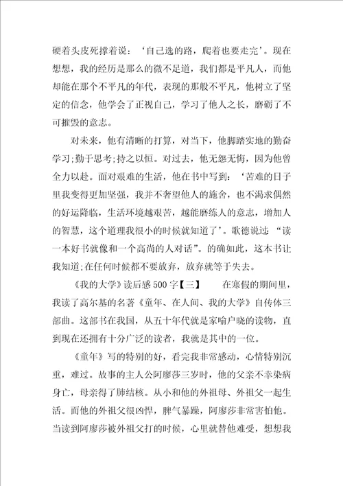 我的大学读后感500字