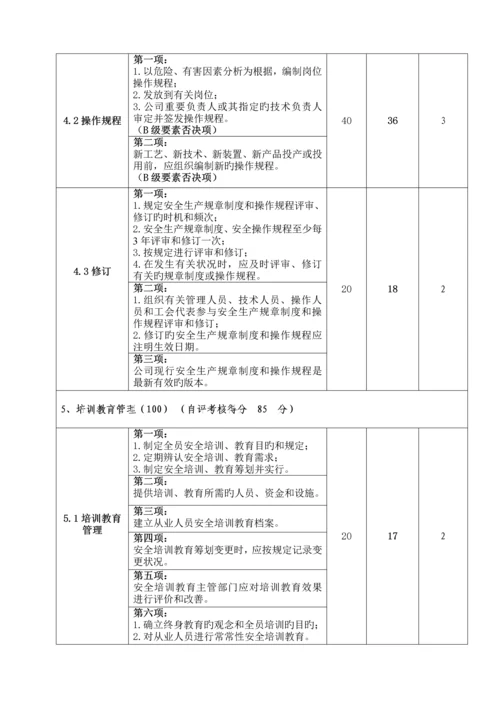 化工企业安全重点标准化自评经典报告.docx