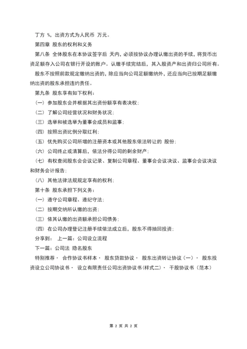 股份有限公司发起人协议书(二).docx