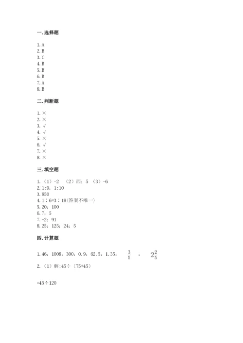 人教版六年级下册数学期末测试卷精品【名师系列】.docx