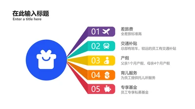 简约列表5项PPT内容页