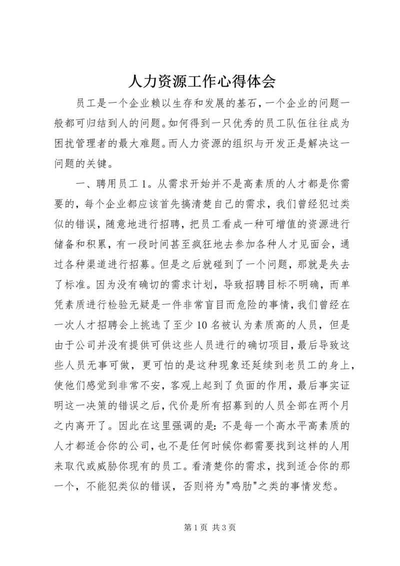 人力资源工作心得体会.docx