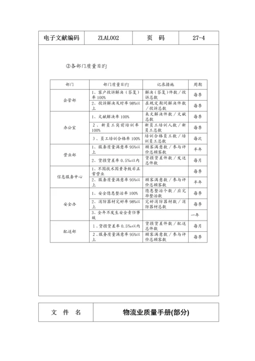 物流公司质量标准手册.docx