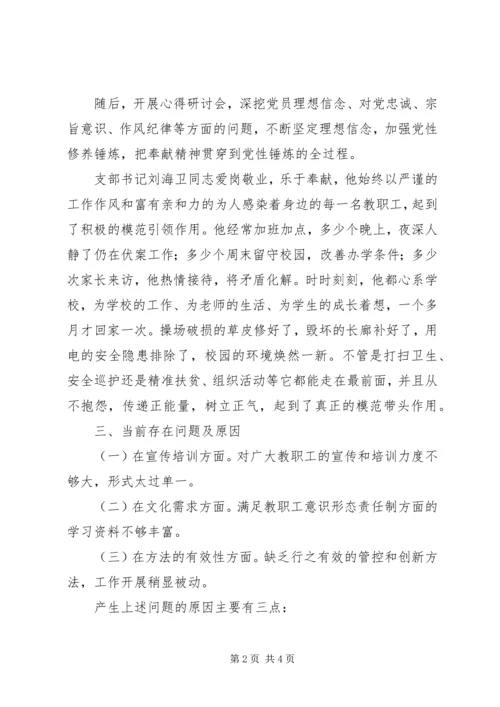学校党支部意识形态工作责任制落实情况自查报告.docx