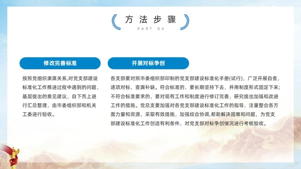 蓝色简约风党支部标准化建设PPT模板