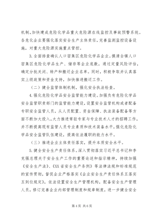 镇人民政府关于危险化学品安全综合治理的实施方案.docx