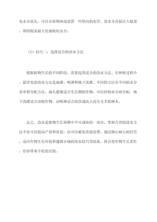 浇菜的小妙招