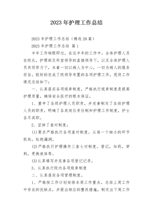 2023年护理工作总结.docx