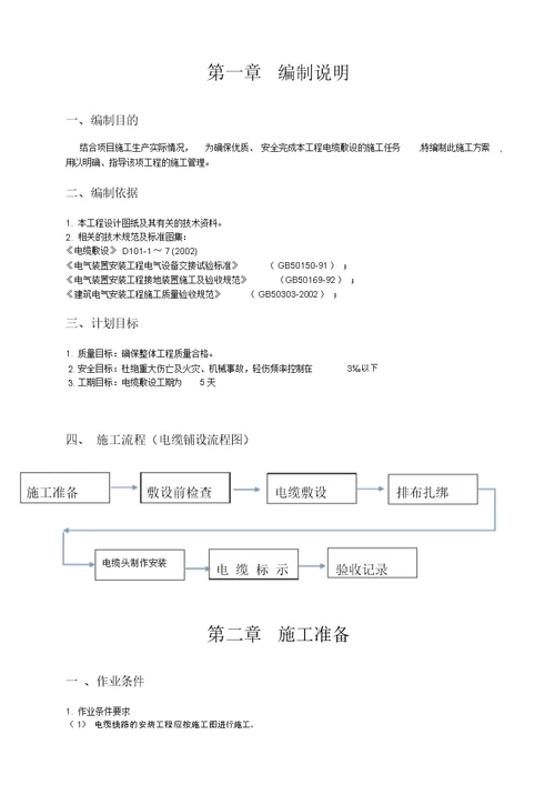 施工方案电缆敷设