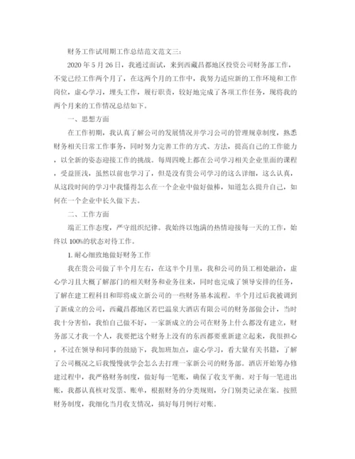 精编之财务工作试用期工作总结范文.docx