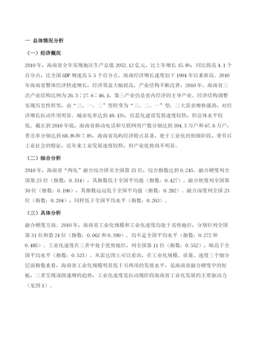 海南省两化融合进程.docx