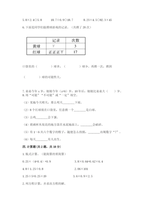 人教版五年级上册数学期末考试试卷完美版.docx