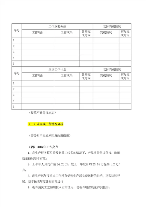 2013年工作总结及及2014年工作计划 生产部.