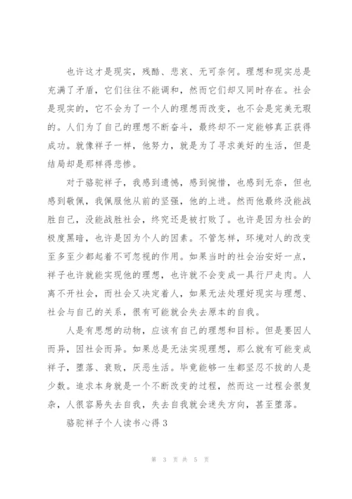 骆驼祥子个人读书心得通用.docx