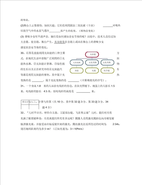 苏科版八年级物理第一学期期中质量调研通用