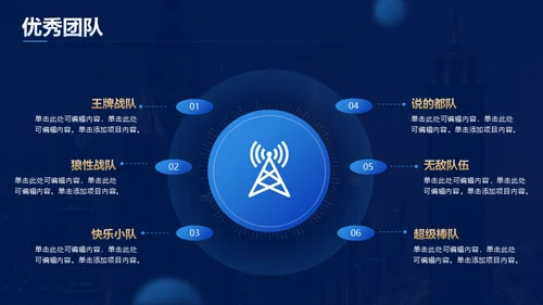 蓝金风格公司年会企业舞台商务大气通用PPT模板