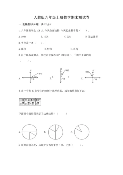 人教版六年级上册数学期末测试卷精品【达标题】.docx