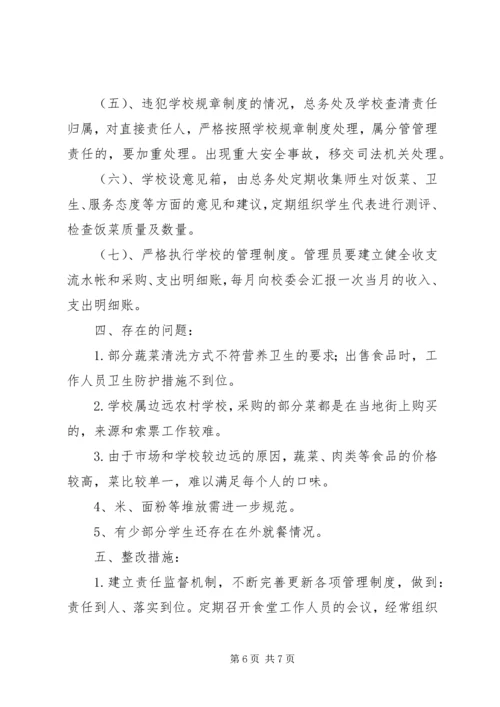 吉阳中学食品卫生安全工作自查报告.docx