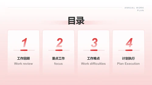 红色商务风年度工作计划PPT模板