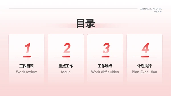 红色商务风年度工作计划PPT模板