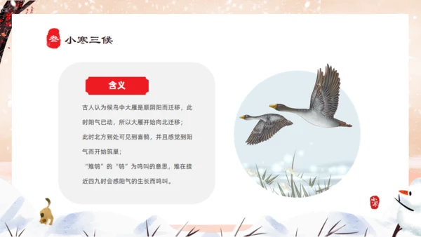 小寒雪人通用PPT模板