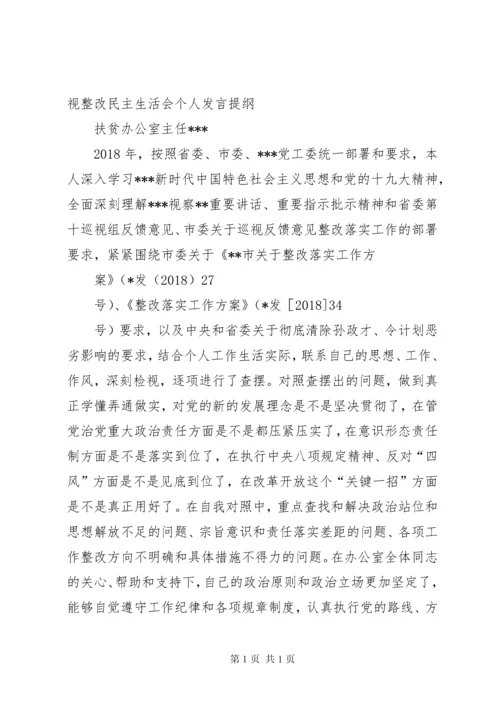 巡视整改专题组织生活会个人发言提纲 (2).docx