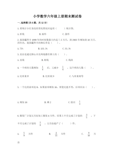 小学数学六年级上册期末测试卷附答案【研优卷】.docx