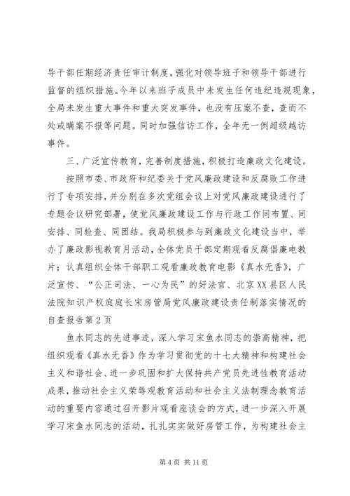 房管局党风廉政建设责任制落实情况的自查报告 (2).docx