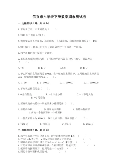 信宜市六年级下册数学期末测试卷及参考答案1套.docx