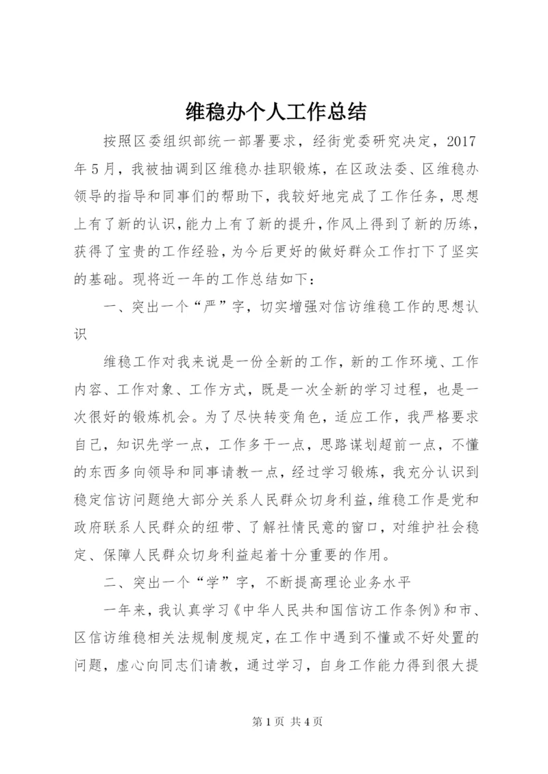 维稳办个人工作总结.docx