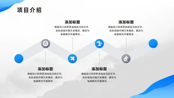 流体渐变蓝色项目商业计划书通用PPT模板