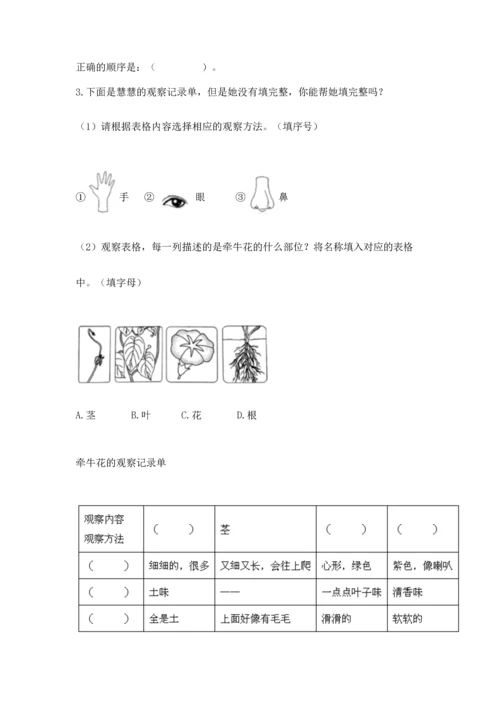 教科版科学一年级上册期末测试卷附参考答案ab卷.docx