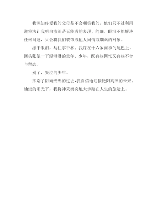 告别哭泣的少年作文.docx