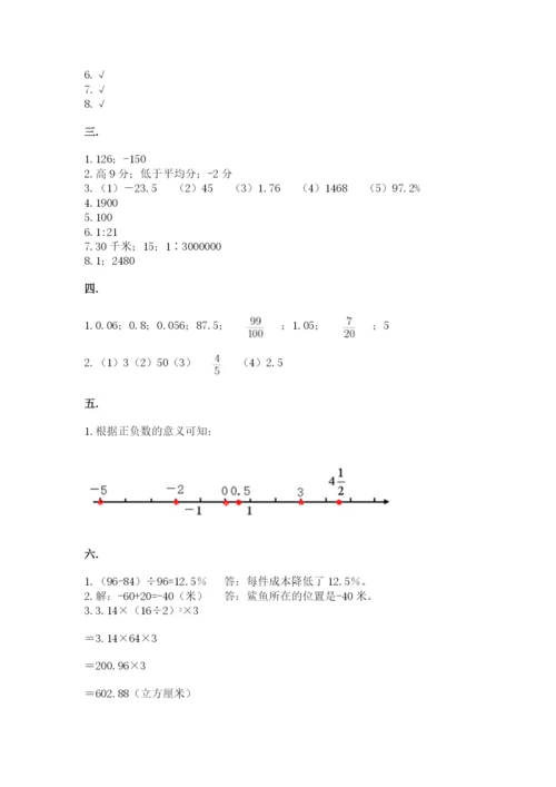 小学数学六年级下册竞赛试题精品（满分必刷）.docx