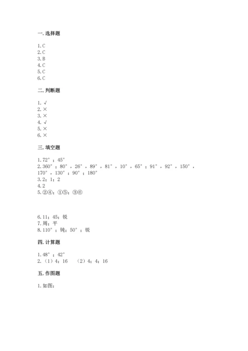 北京版四年级上册数学第四单元 线与角 测试卷及参考答案ab卷.docx