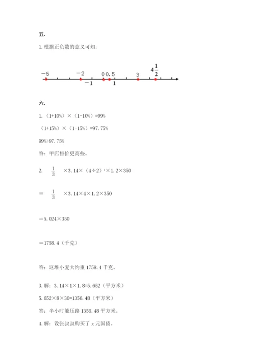 小学六年级数学摸底考试题附答案（精练）.docx