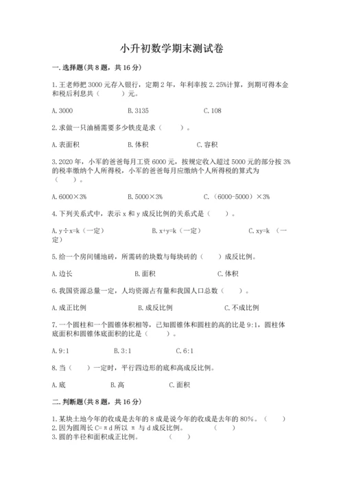 小升初数学期末测试卷（名师推荐）.docx