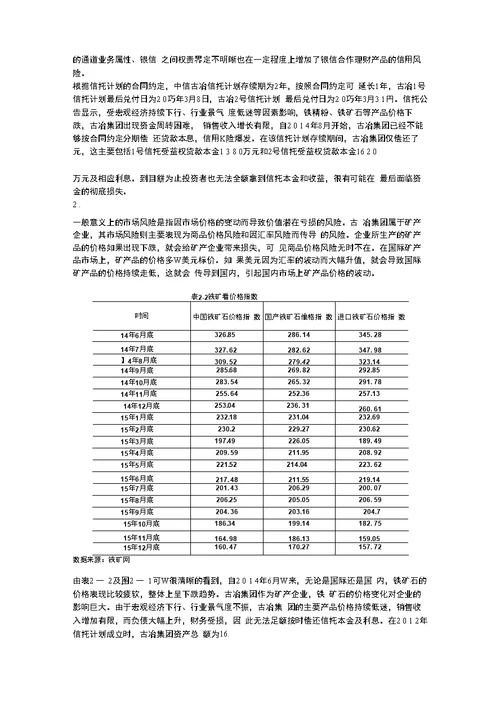 中信古冶信托产品案例分析