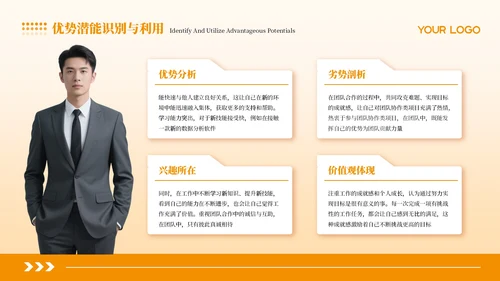 橙色商务简约个人发展职业规划PPT模板
