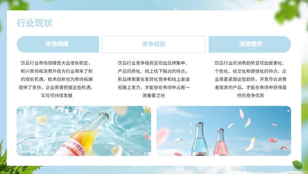 浅蓝色简约风饮品行业商业计划书