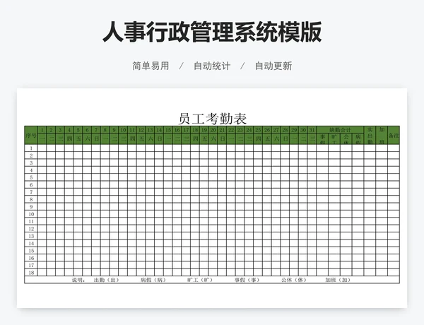 人事行政管理系统模版