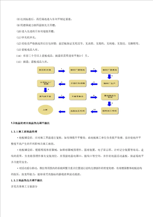 羽毛球馆木地板施工方案