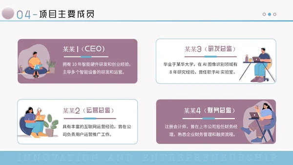 蓝紫色创意风创新创业大赛PPT模板