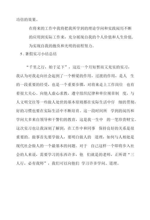 暑假实习小结总结【五篇】.docx