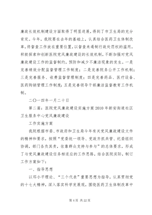 医院党风廉政建设实施方案.docx