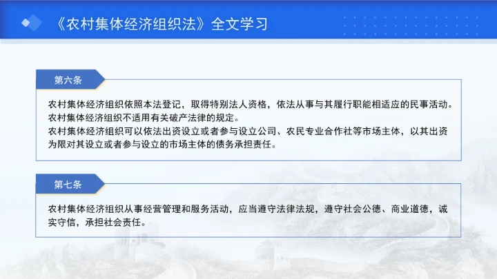 新修订中华人民共和国农村集体经济组织法解读学习PPT