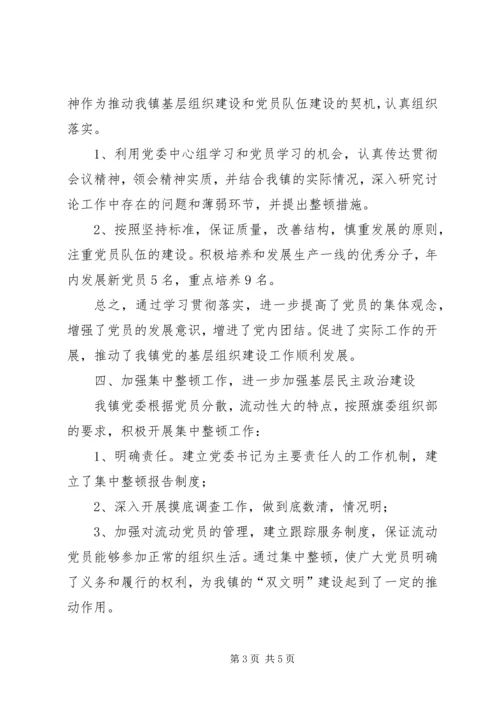 乡镇基层组织建设情况某年述职汇报.docx