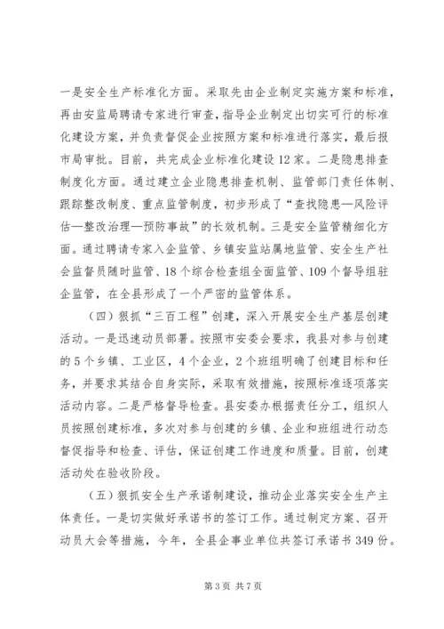 县安监局上半年工作报告.docx